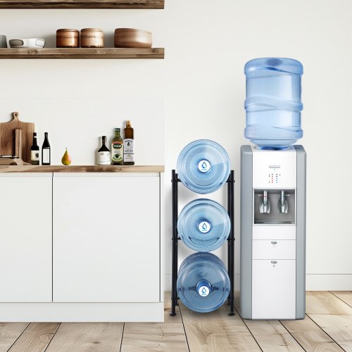 3 Tiers Water Jug Holder Single Row Water Bottle Rack for 3 Bottles Black – 3 W