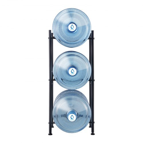 3 Tiers Water Jug Holder Single Row Water Bottle Rack for 3 Bottles Black – 3 W