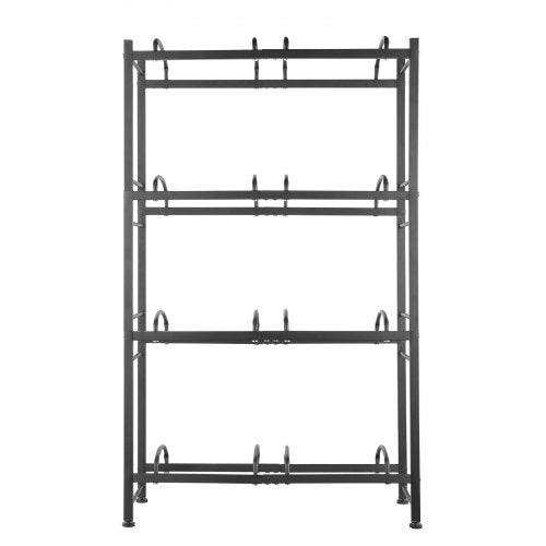 4 Tiers Water Jug Holder Double Row Water Bottle Rack for 8 Bottles Black – 8 W