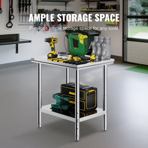 Stainless Steel Prep Table 24 x 30 x 31 Inch 700 lbs Load Capacity Heavy