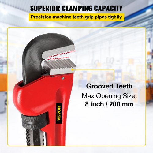 51 Cast Iron Handle HeavyDuty Hook Jaw Straight Pipe Wrench – 200 MM