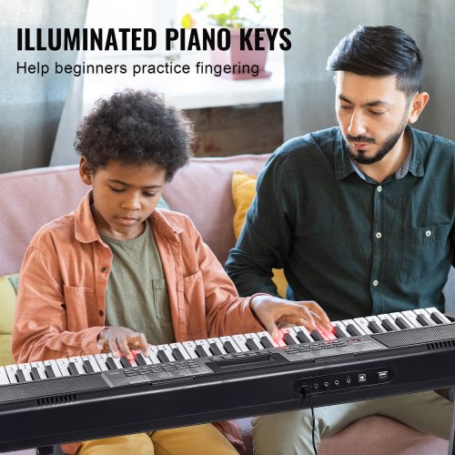 61 Key Digital Keyboard Piano Lighted Keys Electric Portable Piano