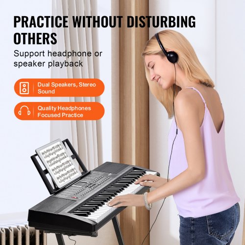 61 Key Digital Keyboard Piano 200 Tones 200 Rhythms Electric Portable