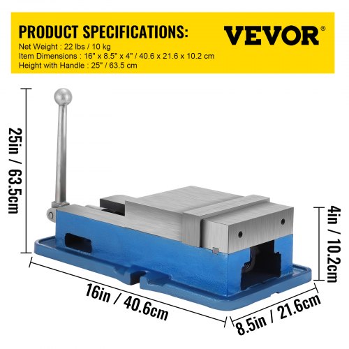6 ACCU Lock Vise for Precision Milling Vice with 6 Inch Jaw for Drill
