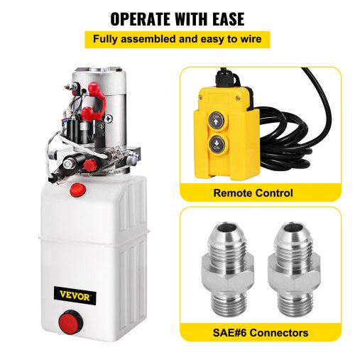 Hydraulic Power Unit 6 Quart Hydraulic Pump Double Acting DC12V Hydraulic