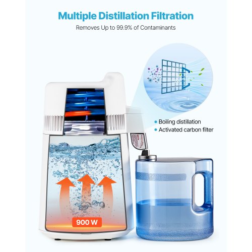 Water Distiller 6L 1.6 Gallon Larger Pure Water Purifier Filter For Home