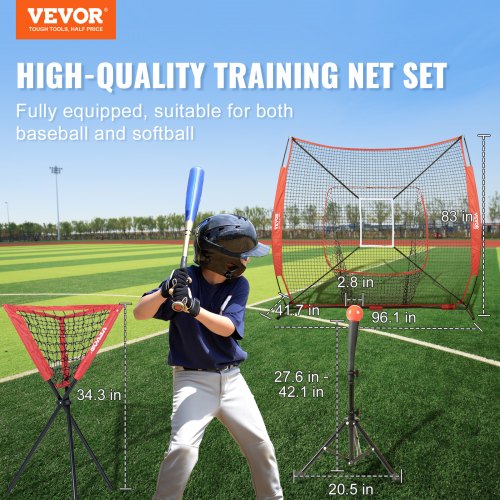 7x7 ft Baseball Softball Practice Net Portable Baseball Training Net