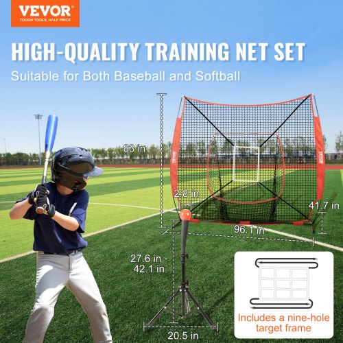 7x7 ft Baseball Softball Practice Net Portable Baseball Training Net