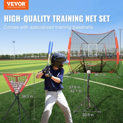 7x7 ft Baseball Softball Practice Net Portable Baseball Training Net