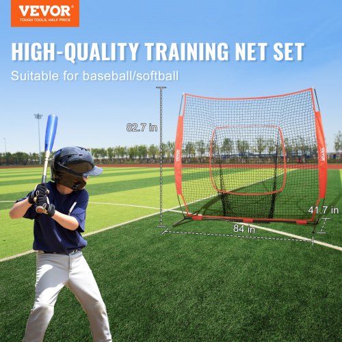 7x7 ft Baseball Softball Practice Net Portable Baseball Training Net