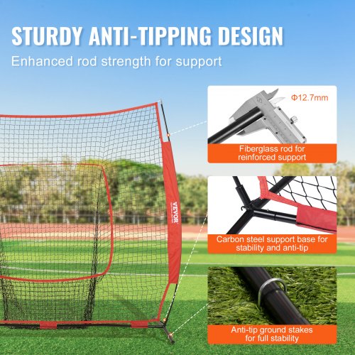7x7 ft Baseball Softball Practice Net Portable Baseball Training Net