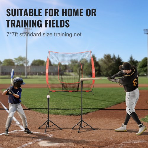 7x7 ft Baseball Softball Practice Net Portable Baseball Training Net