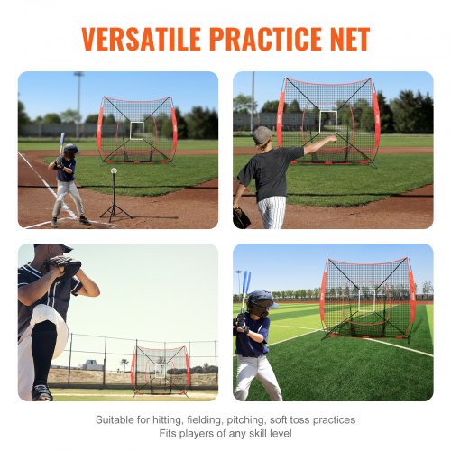 7x7 ft Baseball Softball Practice Net Portable Baseball Training Net