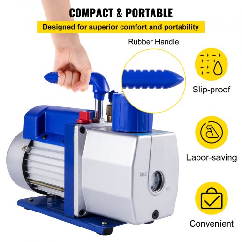 Vacuum Pump 7 CFM 12 HP Single Stage Air Conditioning Vacuum Pump for R12