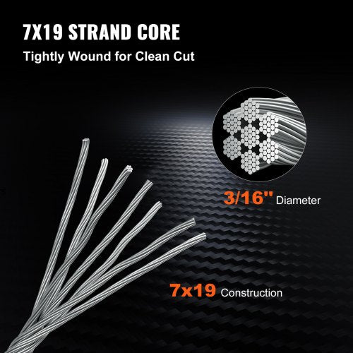 316 Inch 7x19 Stainless Steel Aircraft Cable Reel 500FT Stainless Steel