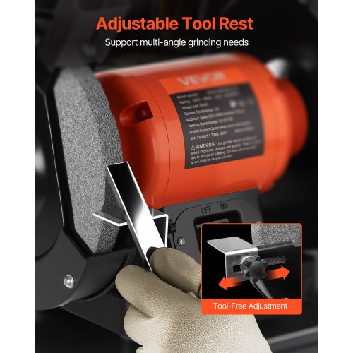 Bench Grinder 8inch Single Speed Bench Grinder 3450RPM HighSpeed Table