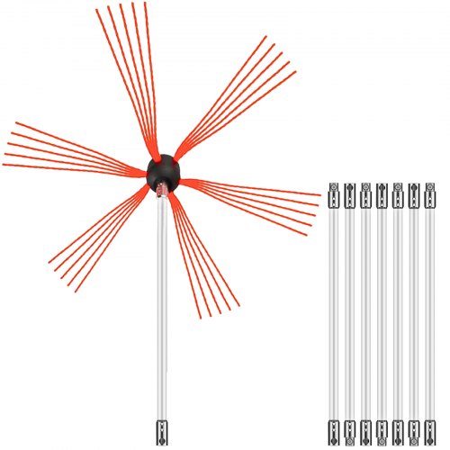 Chimney Sweep Kit 26FT Chimney Brush 315 Inch Chimney Brush Rod Kit 8 Rods