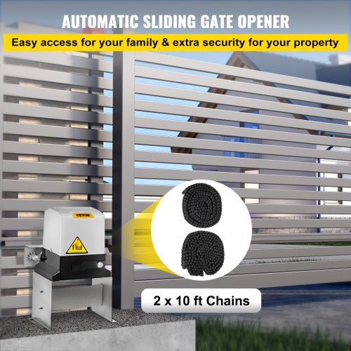 Sliding Gate Opener AC600 1400Lbs with 2 Remote Controls Move Speed 43ft Per Min