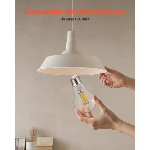 6 Pack Edison Bulbs LED A19 Vintage Edison Light Bulbs 45W Dimmable 450