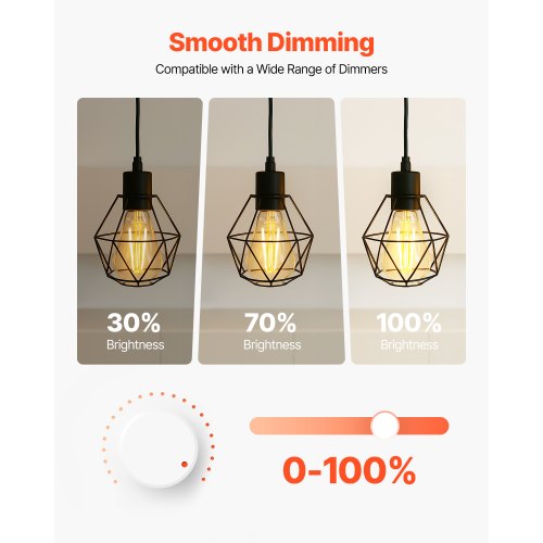 6 Pack Edison Bulbs LED ST19 Vintage Edison Light Bulbs 7W Dimmable 800