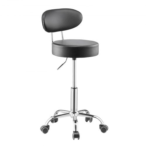 Shop Stool with Backrest Pneumatic Garage SeatWork Stool with Wheels 300