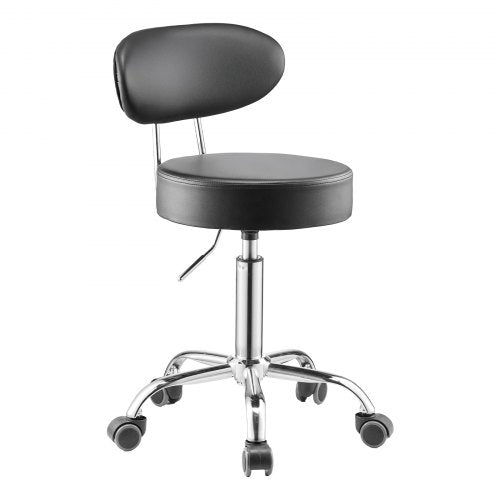 Shop Stool with Backrest Pneumatic Garage SeatWork Stool with Wheels 300