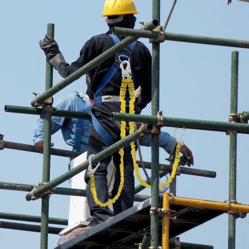 38mm Safety Lanyard 6ft183m Fall Protection Lanyard with 2 Alloy Steel