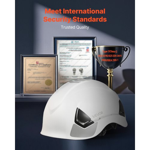 Safety Helmet ANSIISEA Z891 Approved ABS Safety Hard Hat with 6Point