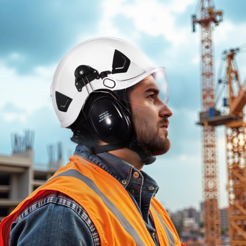 Industrial Safety Helmet ANSIISEA Z891 Approved ABS Hard Hat with Visor