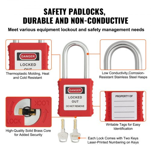 Electrical Lockout Tagout Kit 47 PCS Safety Loto Kit Includes Padlocks