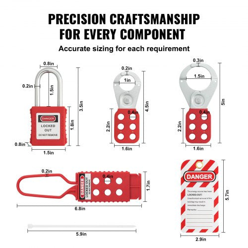 Electrical Lockout Tagout Kit 47 PCS Safety Loto Kit Includes Padlocks