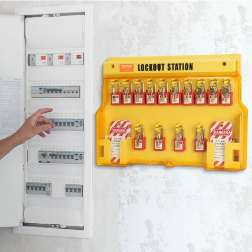 Electrical Lockout Tagout Kit 60 PCS Safety Lockout Tagout Station Includes