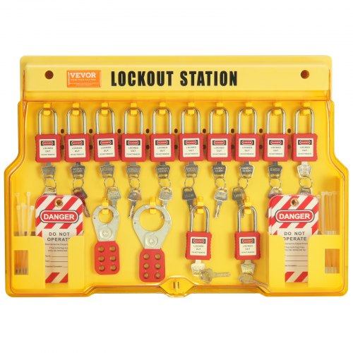 Electrical Lockout Tagout Kit 60 PCS Safety Lockout Tagout Station Includes
