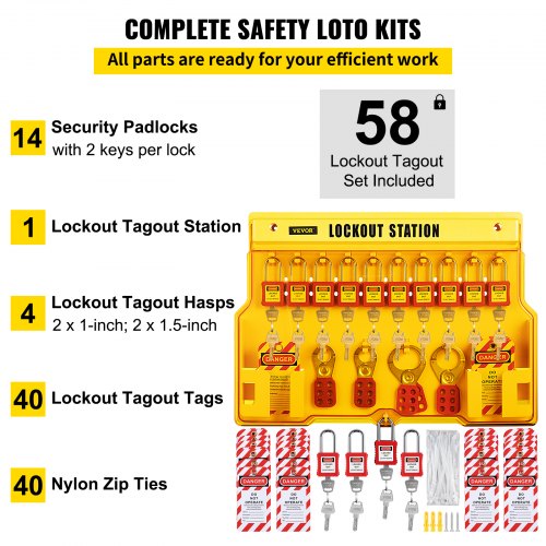 58 PCS Lockout Tagout Kits Electrical Safety Loto Kit Includes Padlocks