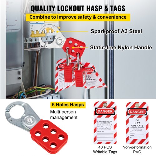 58 PCS Lockout Tagout Kits Electrical Safety Loto Kit Includes Padlocks
