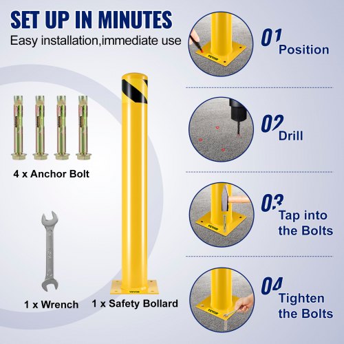 Safety Bollard Safety Barrier Bollard 412 OD 36 Height Yellow Powder