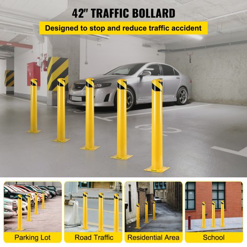 Safety Bollard 42x45 Safety Barrier Bollard 412 OD 42 Height Yellow