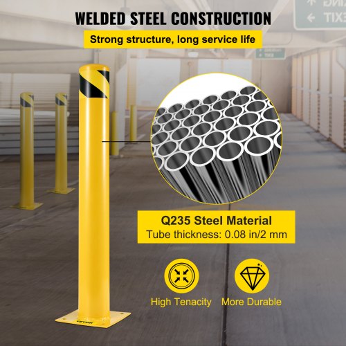 Safety Bollard 42x45 Safety Barrier Bollard 412 OD 42 Height Yellow