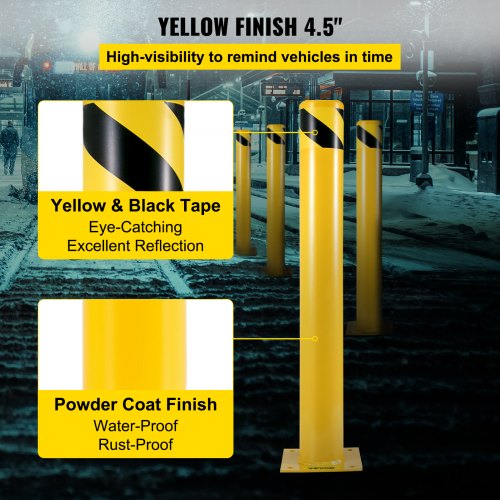 Safety Bollard 48x45 Safety Barrier Bollard 412 OD 48 Height Yellow