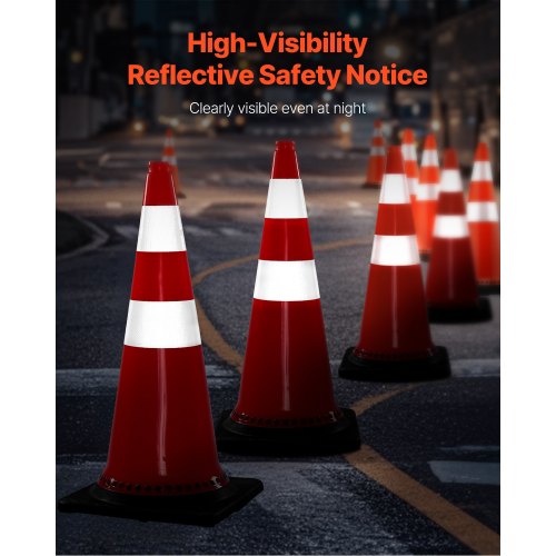 Safety Cones 8 x 30 Traffic Cones PVC Orange Construction Cones