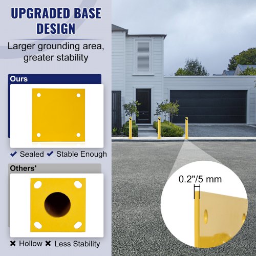Safety Bollard 36 Inch Height Bollard Post 4.5 Inch Diameter Steel Pipe