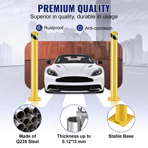Safety Bollard 42 Inch Height Bollard Post 4.5 Inch Diameter Steel Pipe