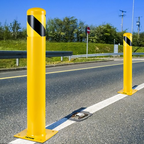 Safety Bollard 48 Inch Height Bollard Post 4.5 Inch Diameter Steel Pipe