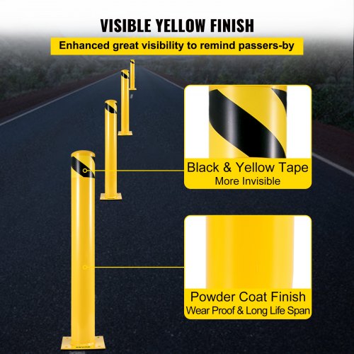 Safety Bollard 48 Inch Height Bollard Post 5.5 Inch Diameter Steel Pipe