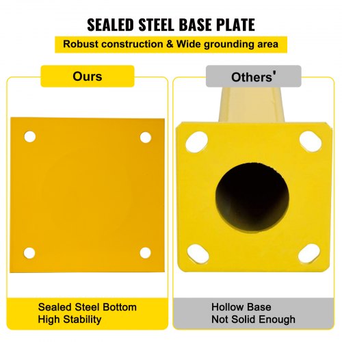 Safety Bollard 48 Inch Height Bollard Post 5.5 Inch Diameter Steel Pipe