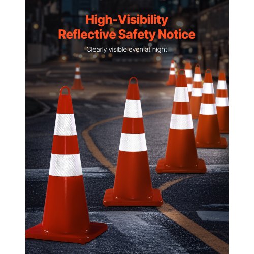 Safety Cones 10PCS 28 Traffic Cones PVC Orange Construction Cones 2