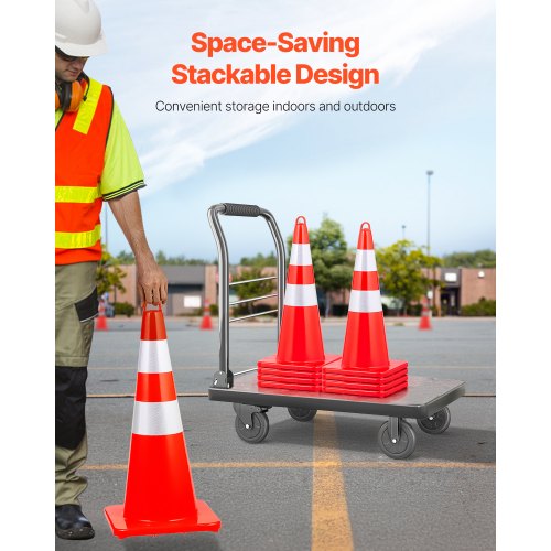 Safety Cones 10PCS 28 Traffic Cones PVC Orange Construction Cones 2