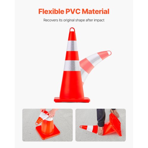 Safety Cones 12 x 28 Traffic Cones PVC Orange Construction Cones 2