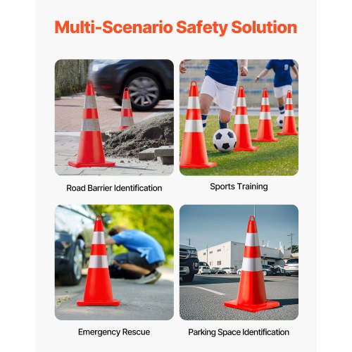 Safety Cones 12 x 28 Traffic Cones PVC Orange Construction Cones 2