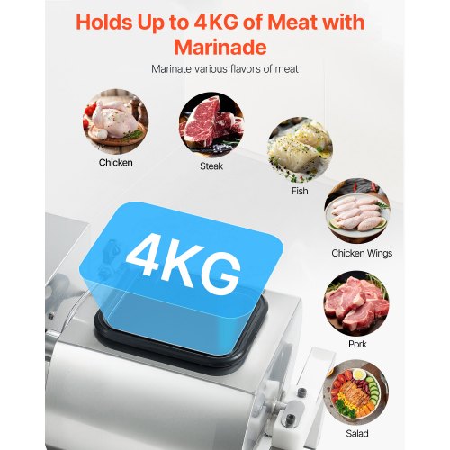 Meat Tumbler Marinator 10L Vacuum Tumbler Marinating Machine with Automatic